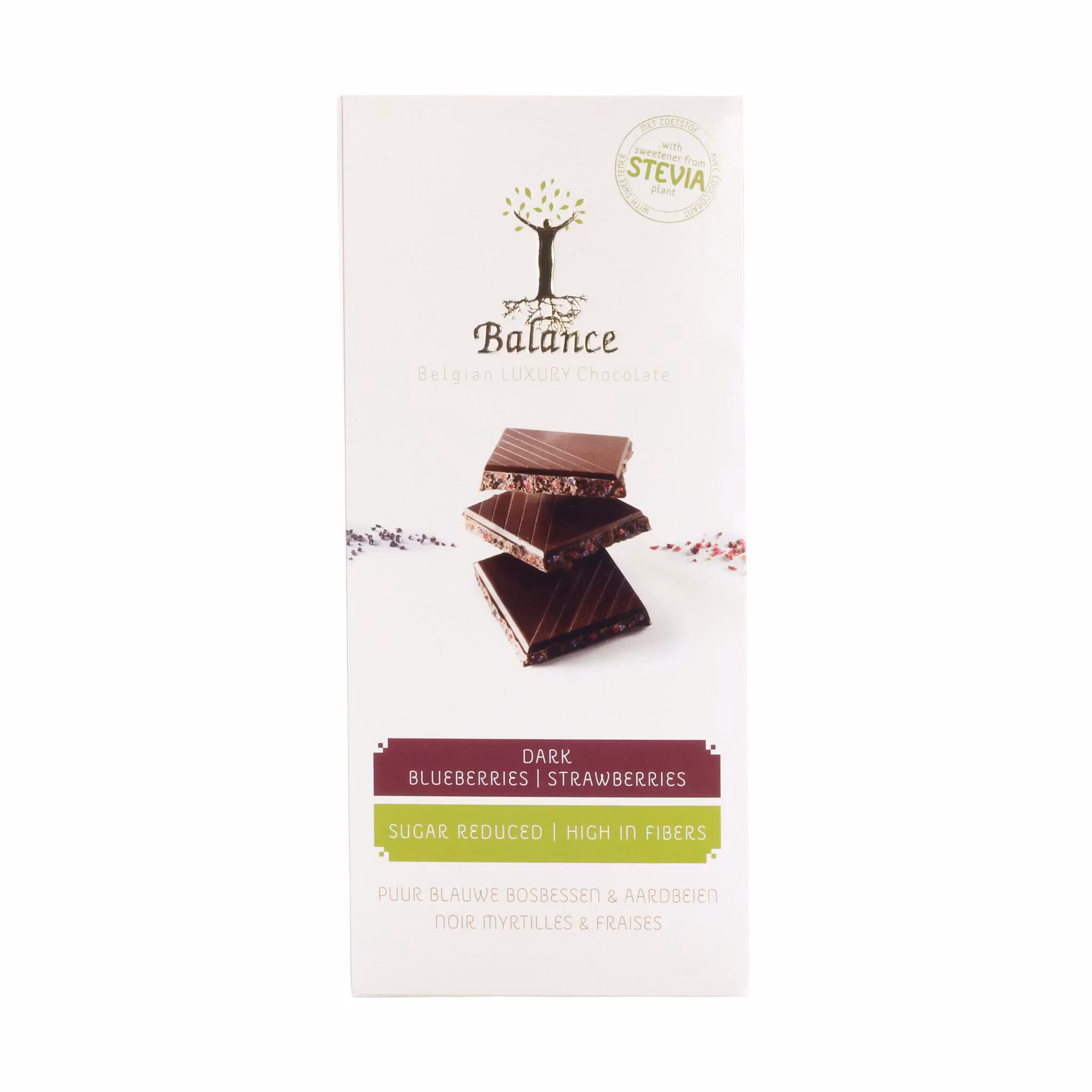 Chokladkaka - Mörk Blåbär & Jordgubb 85g - Utan Tillsatt Socker