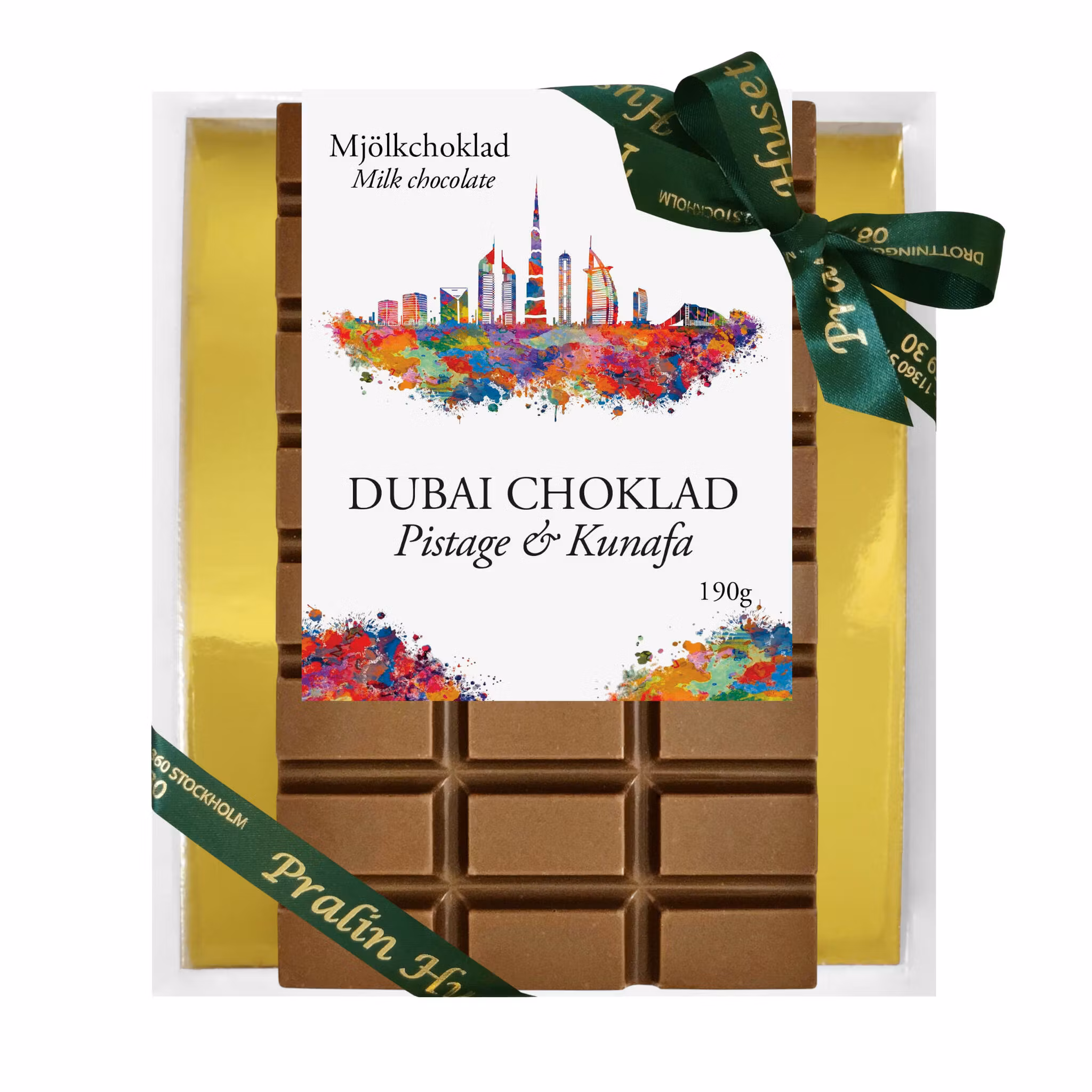 Pralinhuset - 40% Kakao - Dubai Choklad - Krämig Pistage & Kunafa