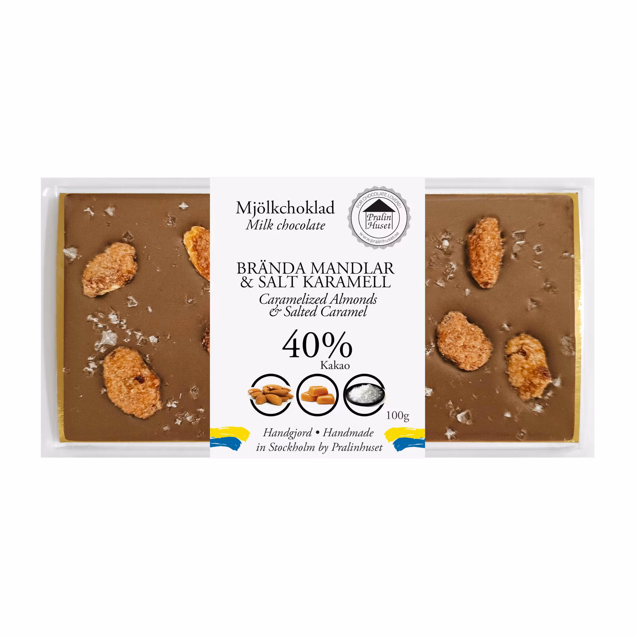 Pralinhuset - 40% Kakao - Brända Mandlar & Salt Karamell
