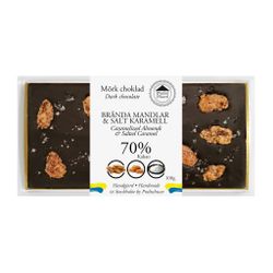 Pralinhuset - 70% Kakao - Brända Mandlar & Salt Karamell