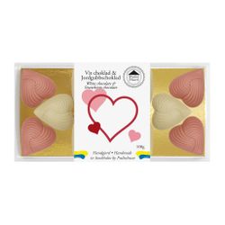 Pralinhuset - Vit Choklad & Jordgubbschoklad - Small Hearts
