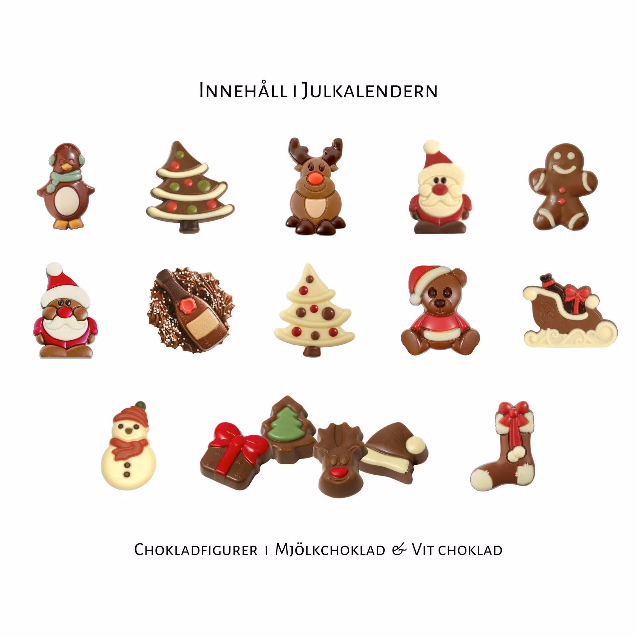 Julkalender - Julmarknad - Choklafigurer