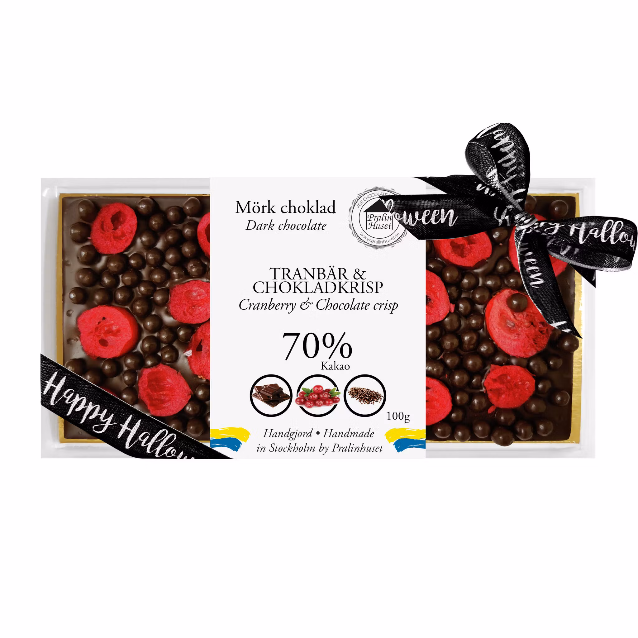Pralinhuset - 70% Kakao - Tranbär & Chokladkrisp - Halloween