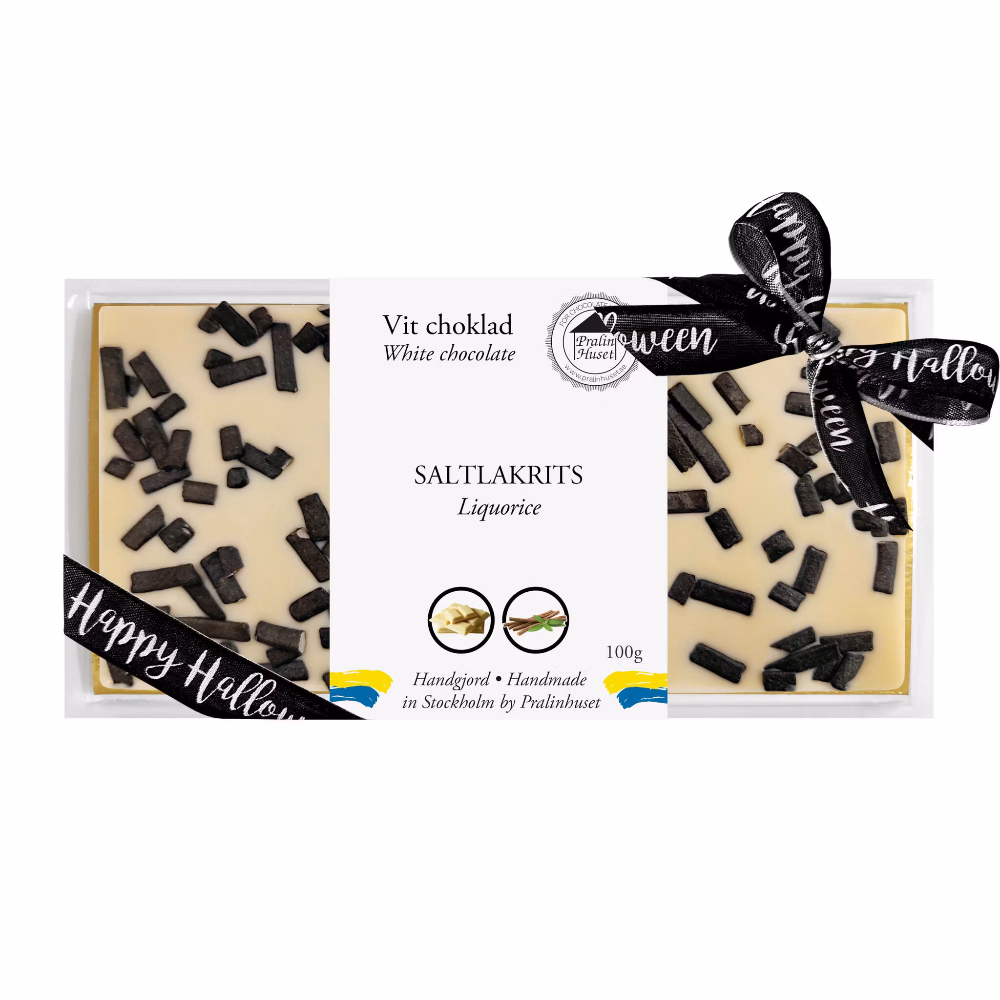 Pralinhuset - Vit Choklad - Saltlakrits - Halloween