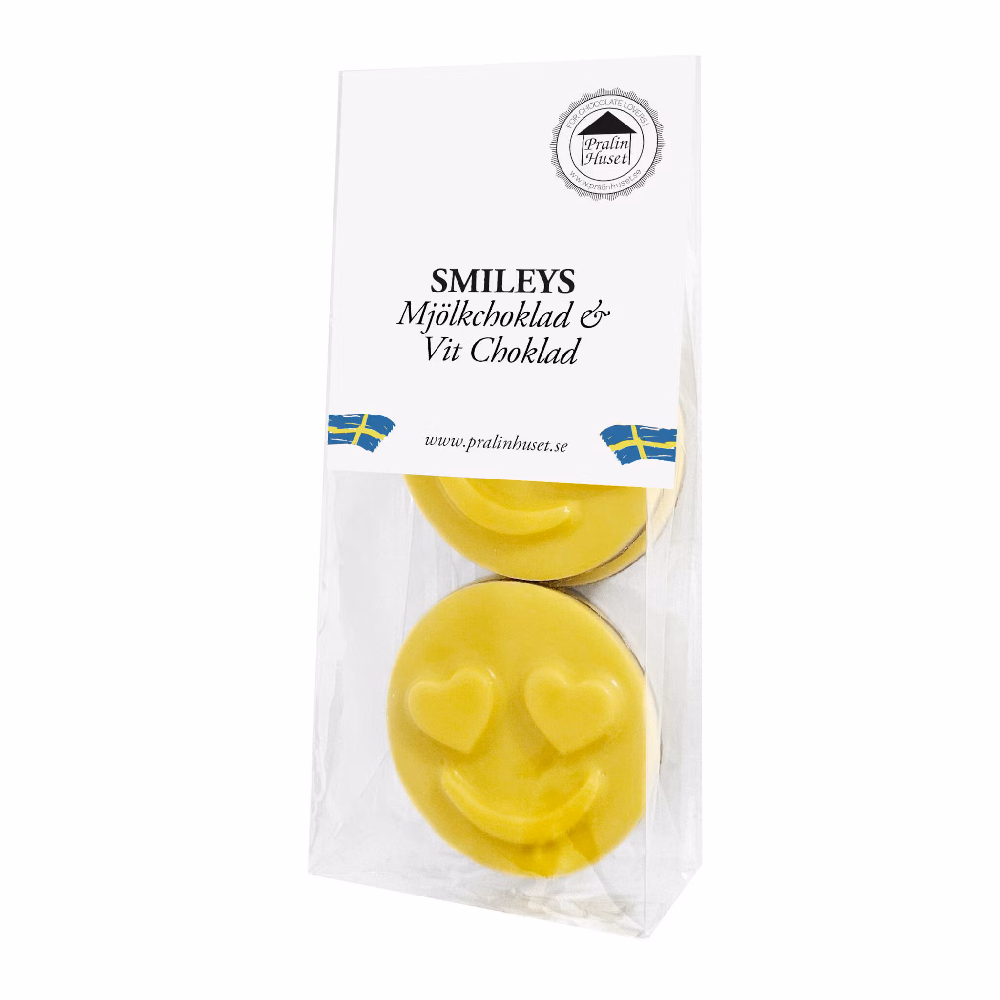 Pralinhuset - Smileys - Mjölkchoklad och VitChoklad - 100g