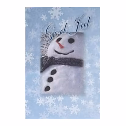 Julkort - Snögubbe