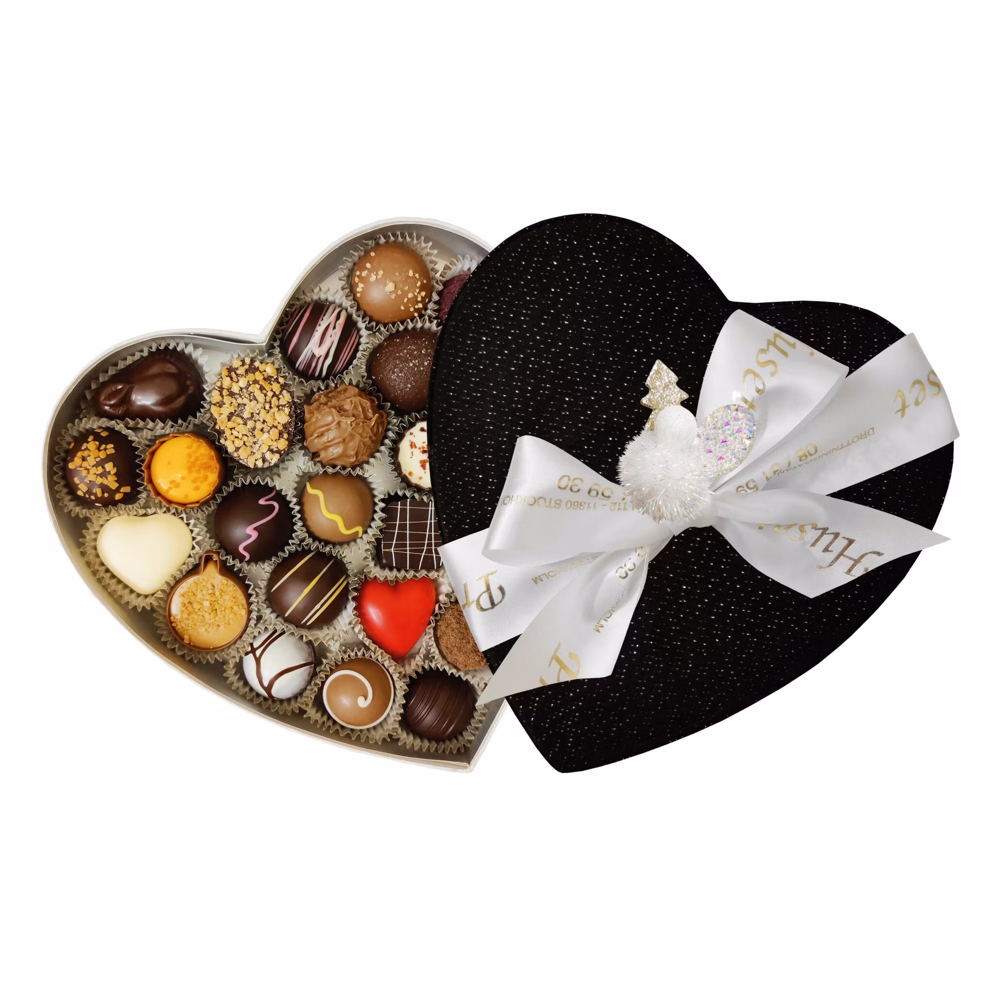 Pralinhuset - Hjärtask - Black & White Nyår - 335g