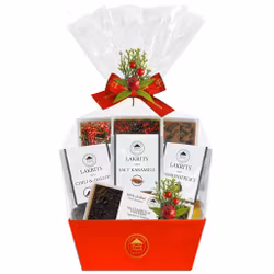 Pralinhuset - Röd Presentkorg - Jul - Lakrits