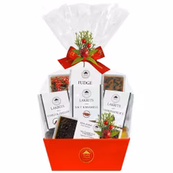 Pralinhuset - Röd Presentkorg - Jul - Lakrits