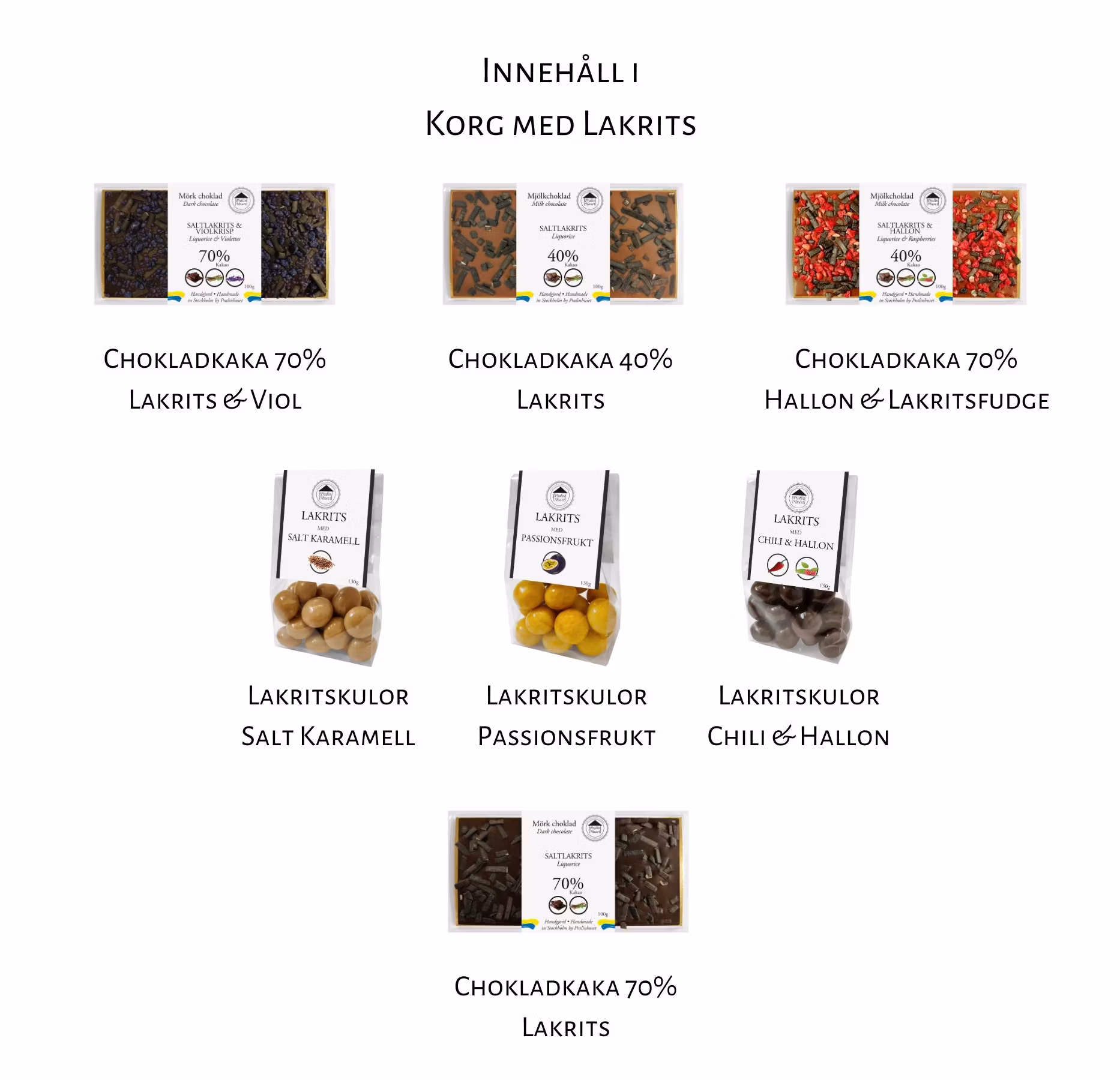 Pralinhuset - Vit Presentkorg - Lakrits