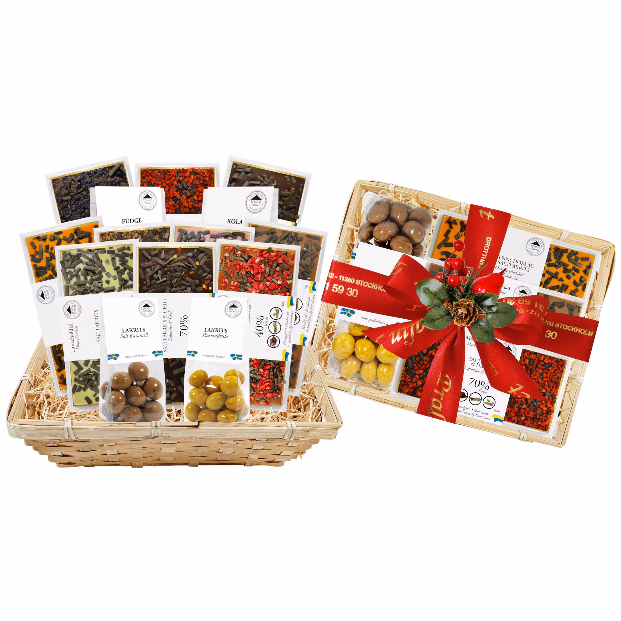 Pralinhuset - Vävd Presentkorg - Jul - Lakrits 1,5 kg