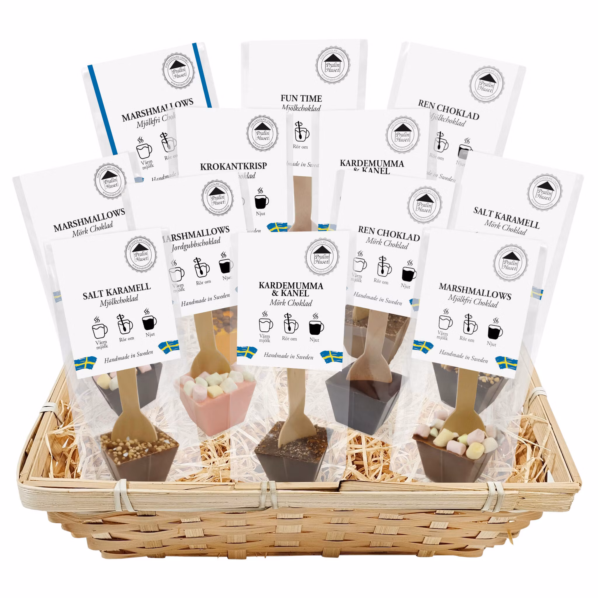 Pralinhuset - Vävd Presentkorg - Jul - Drickchoklad