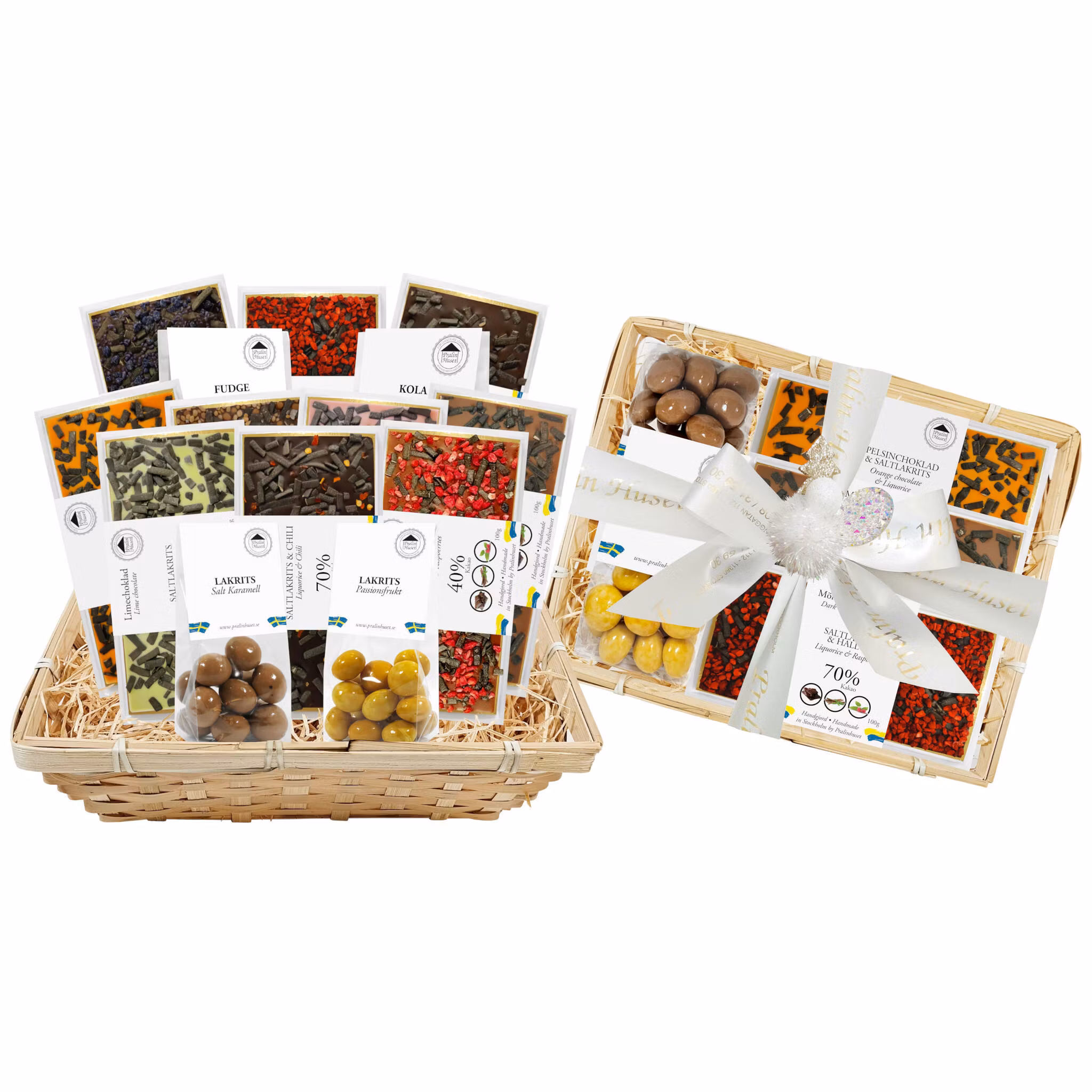 Pralinhuset - Vävd Presentkorg - Nyår - Lakrits 1,5 kg