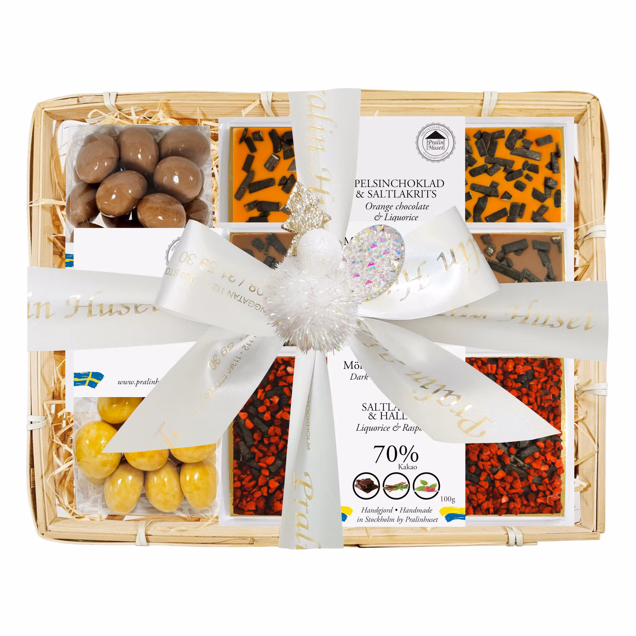 Pralinhuset - Vävd Presentkorg - Nyår - Lakrits 1,5 kg