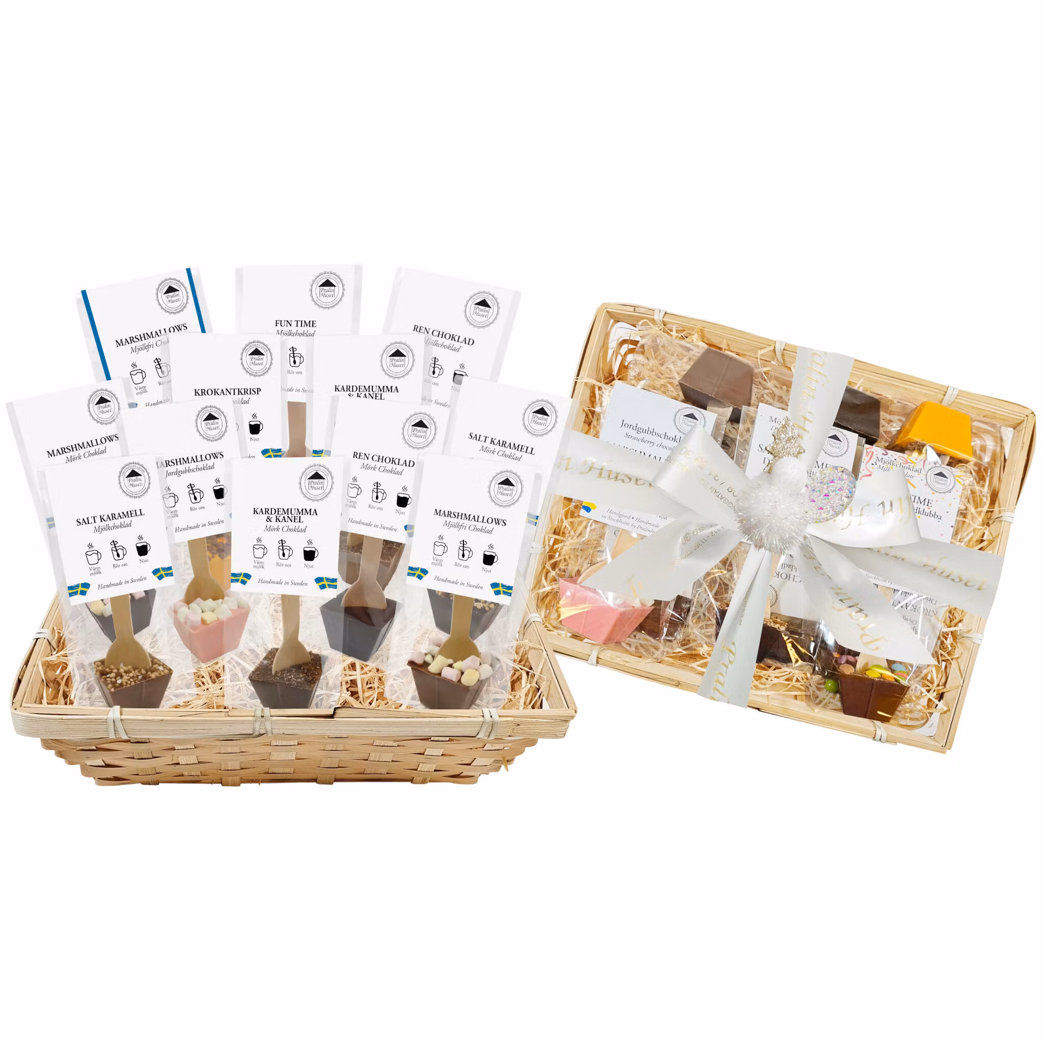 Pralinhuset - Vävd Presentkorg - Nyår - Drickchoklad