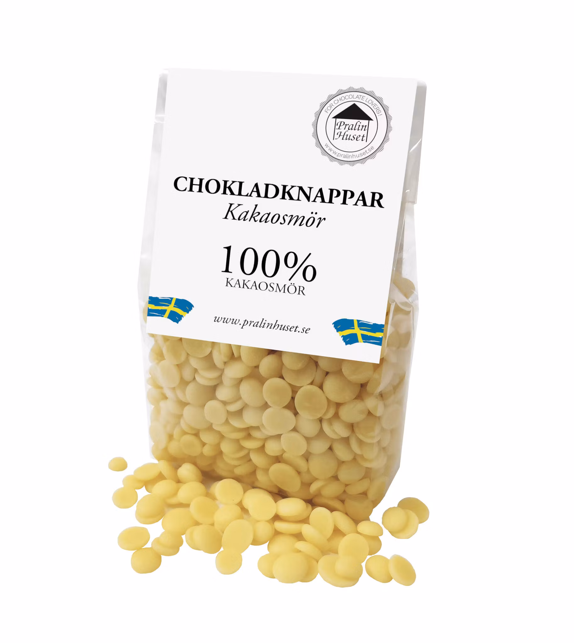 Pralinhuset - Chokladknappar - Kakaosmör - 100g
