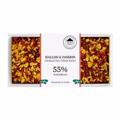 Pralinhuset - 55% Kakao - Hallon & Passionsfrukt - Utan Tillsatt Socker