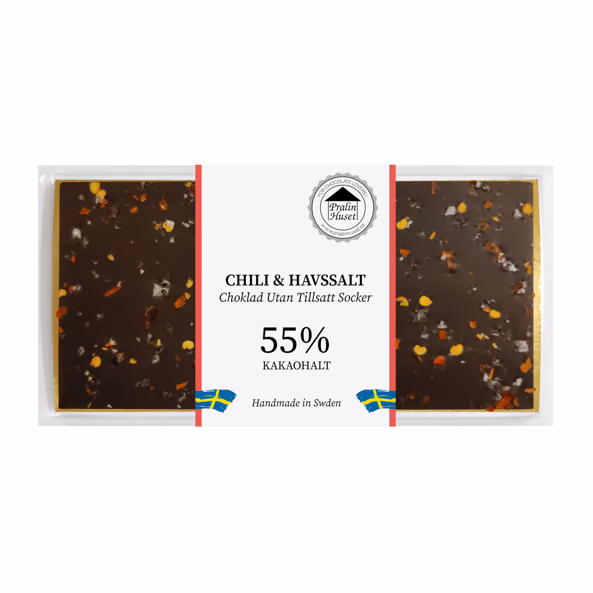 Pralinhuset - 55% Kakao - Chili & Havssalt - Utan Tillsatt Socker