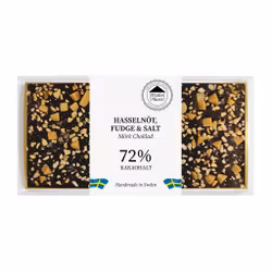 Pralinhuset - 72% Kakao - Hasselnöt, Fudge & Havssalt