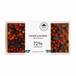 Pralinhuset - 72% Kakao - Lingon & Blåbär