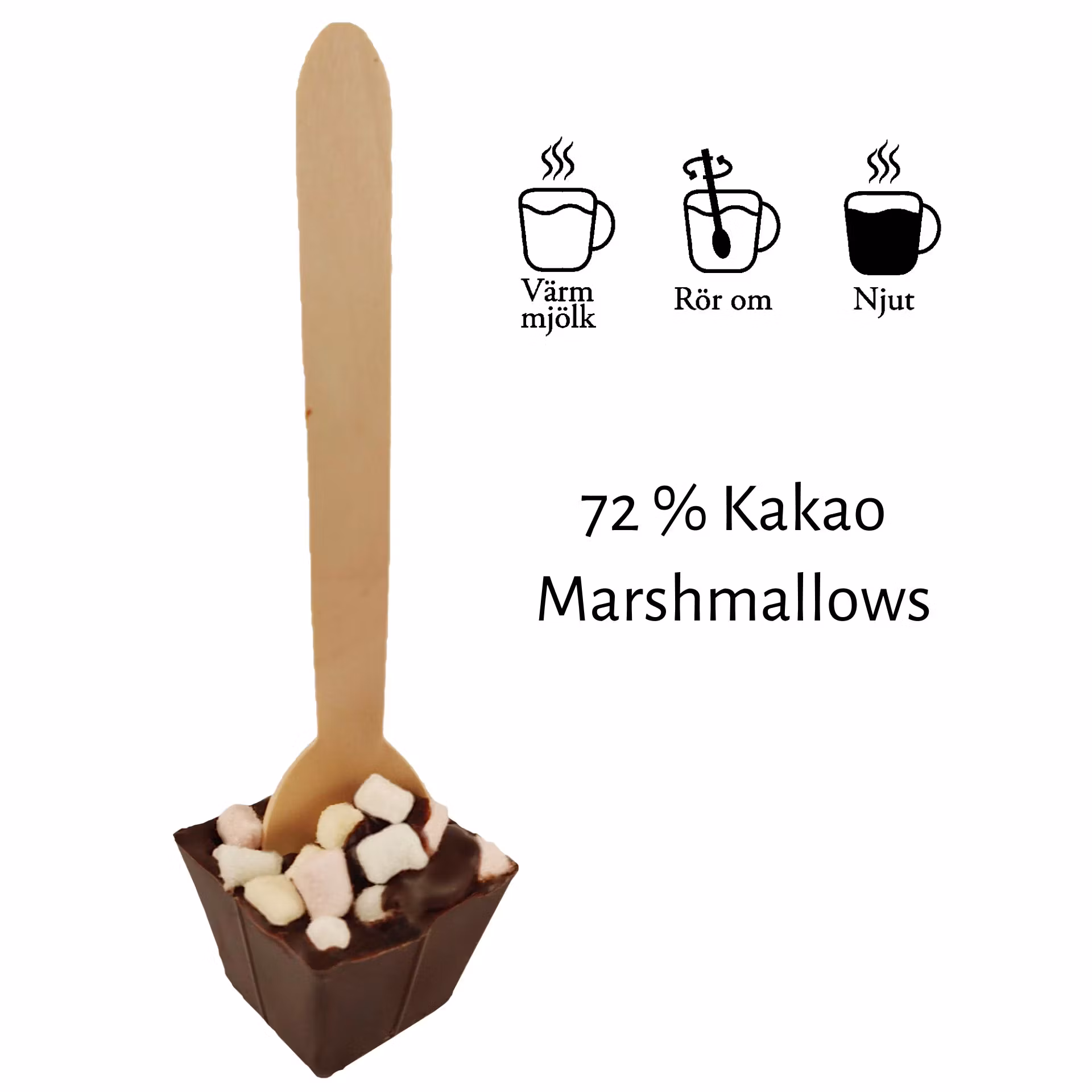 Pralinhuset - Drickchoklad - 72% Kakao - Marshmallows