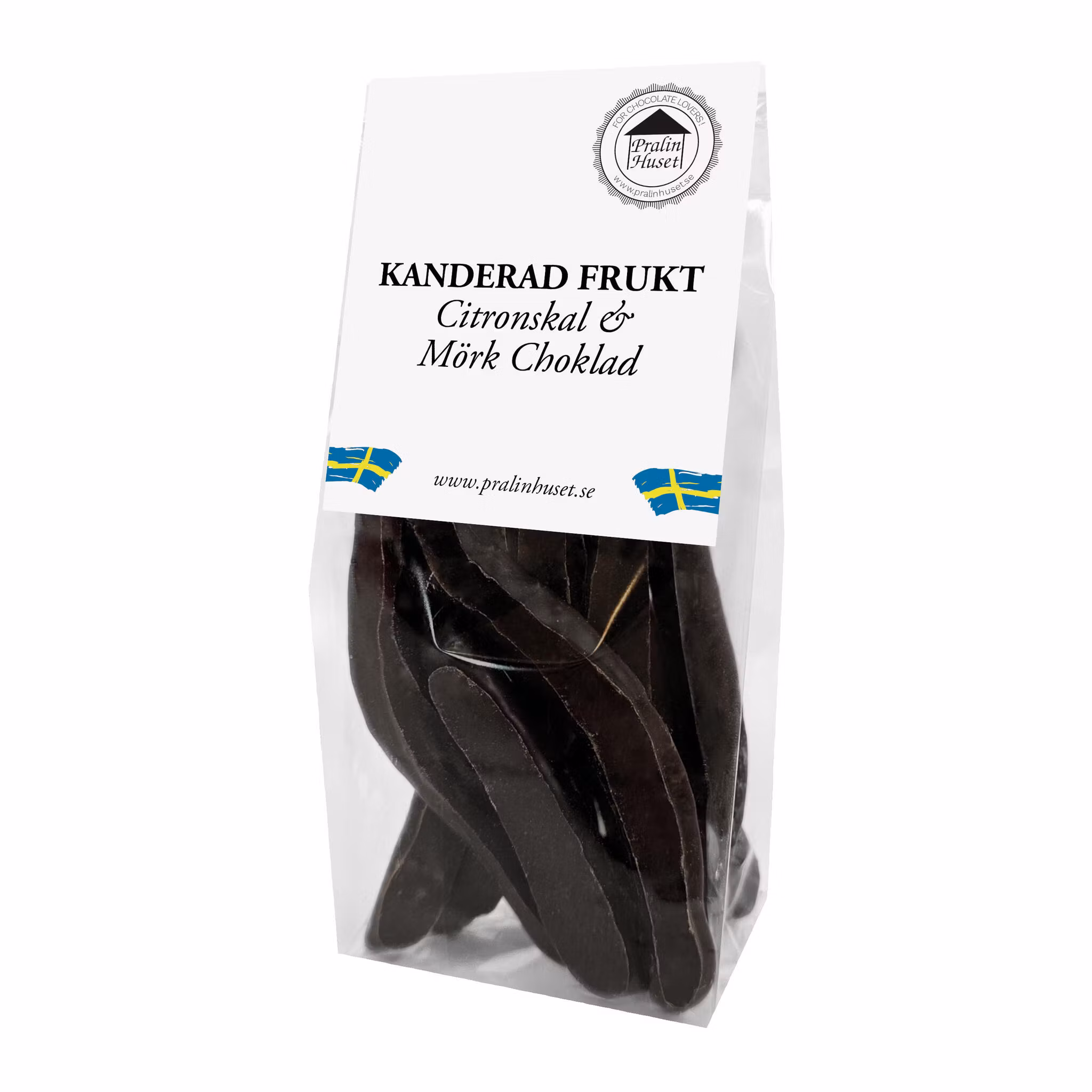 Pralinhuset - Kanderad Frukt - Citronskal Med Mörk Choklad - 100g