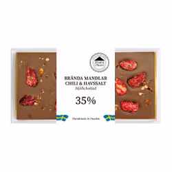 Pralinhuset - 35% Kakao - Brända Mandlar, Chili & Havssalt