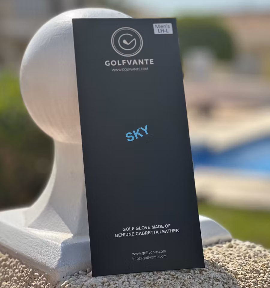 SKY: Exklusiv Ljusblå-färgad Golfhandske i Cabretta-AA Kvalitet / Herr