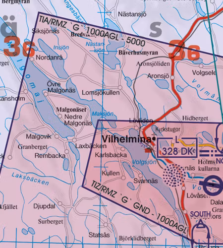 VFR Karta Sverige Norr 1:500 000