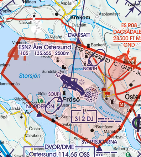 VFR Karta Sverige Center Norr 1:500 000