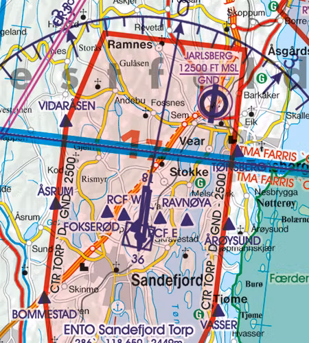 VFR Karta Norge Center Norr 1:500 000
