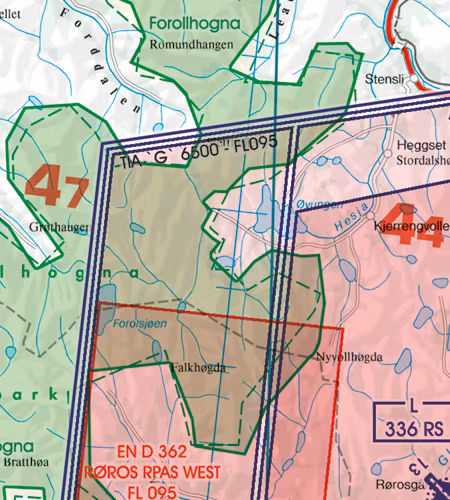 VFR Karta Norge Center Norr 1:500 000