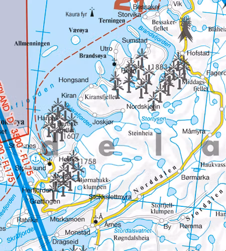 VFR Karta Norge Center Syd 1:500 000