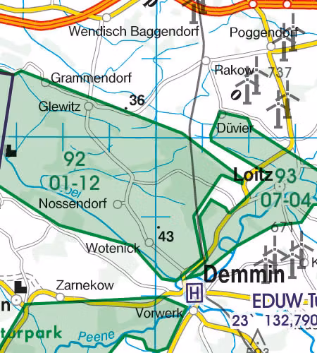 VFR Karta Tyskland Syd 1:500 000