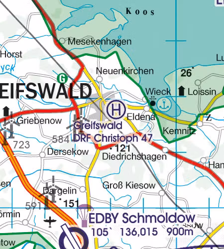 VFR Karta Tyskland Syd 1:500 000