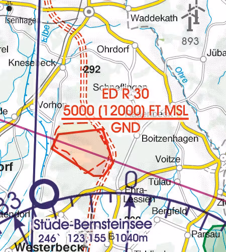 VFR Karta Tyskland Syd 1:500 000