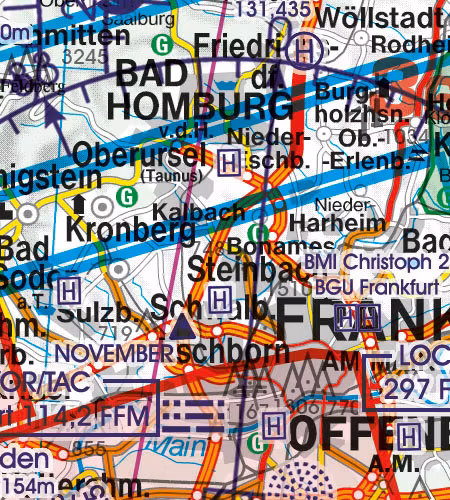 VFR Karta Tyskland Syd 1:500 000