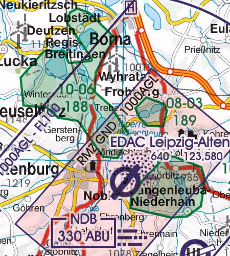 VFR Karta Tyskland Syd 1:500 000