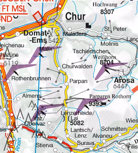 VFR Karta Schweiz 1:500 000