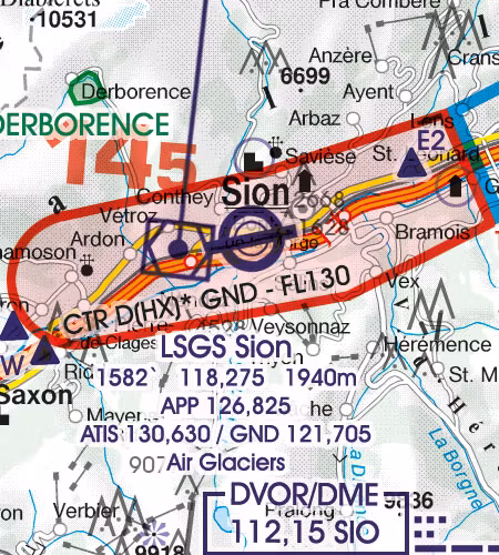 VFR Karta Schweiz 1:500 000