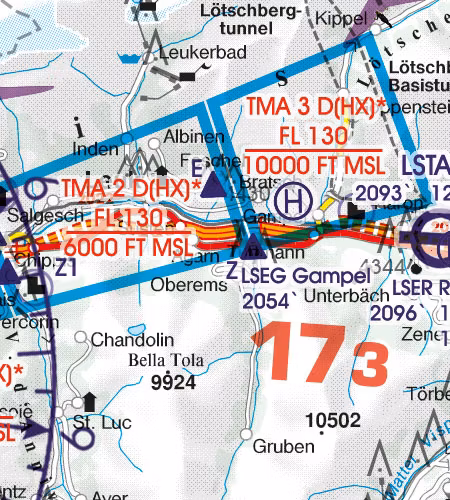 VFR Karta Schweiz 1:500 000