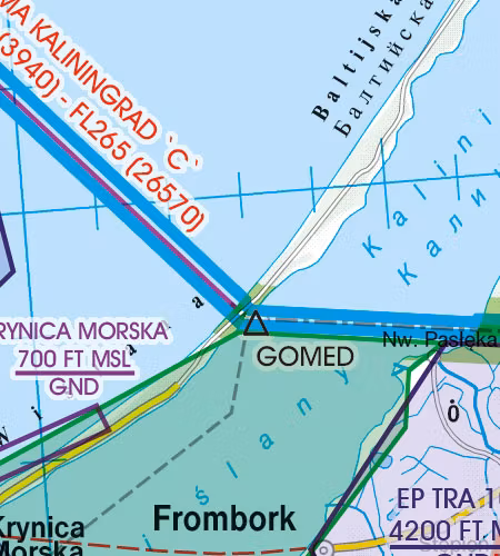 VFR Karta Polen Norr 1:500 000