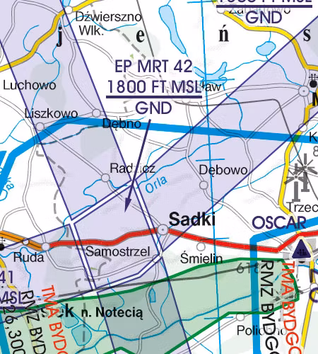 VFR Karta Polen Norr 1:500 000