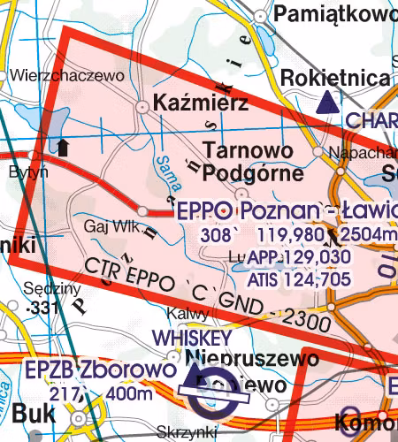 VFR Karta Polen Sydost 1:500 000