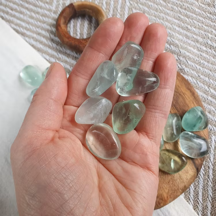 Trumlad Grön Fluorit AA kvalitet 5-9 g XS