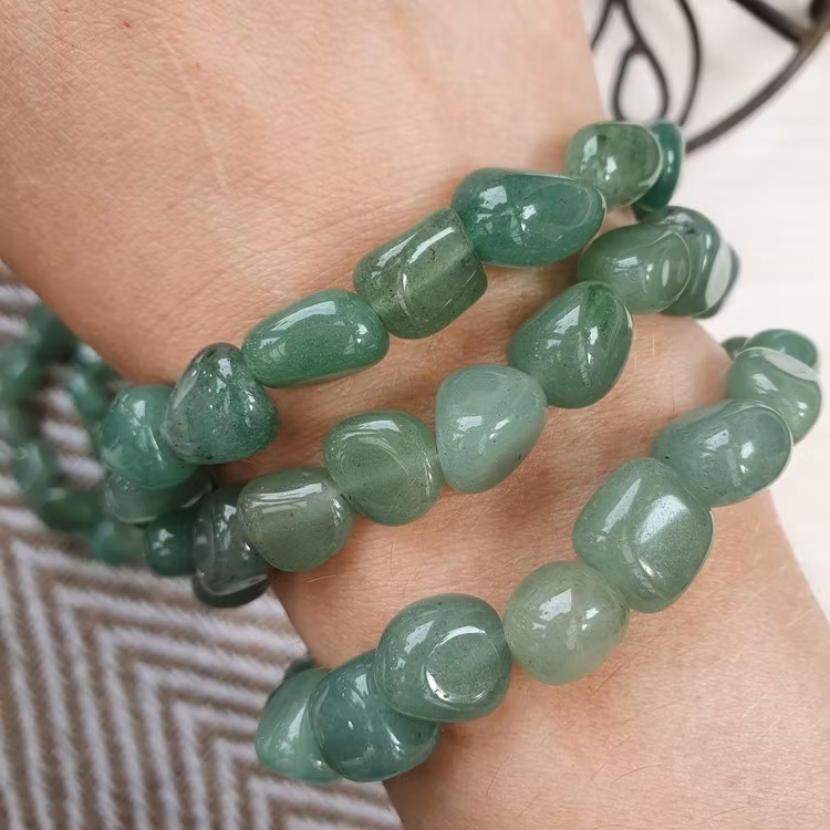 Armband Grön Aventurin nuggets 19 cm