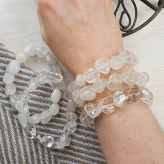 Armband Bergkristall nuggets 19 cm