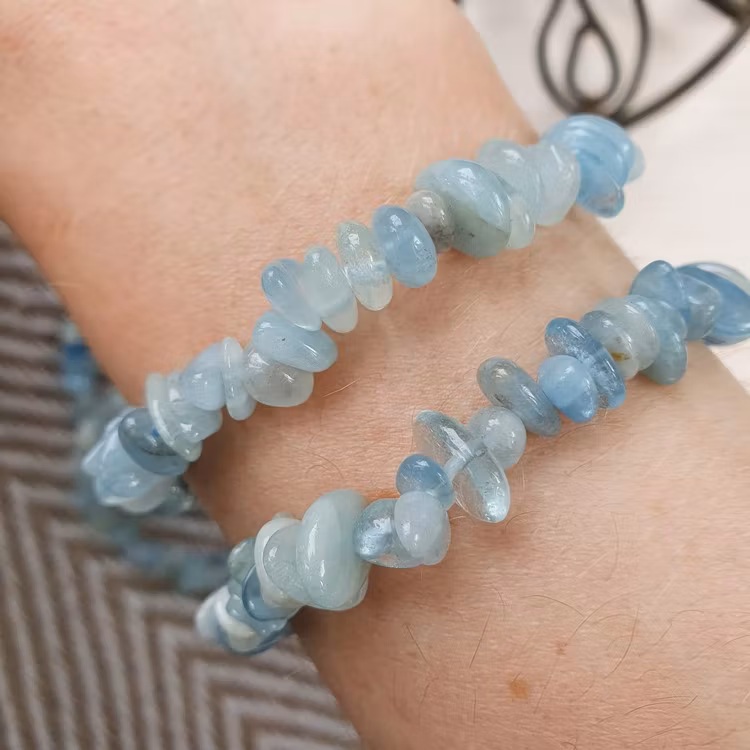 Armband med Akvamarin 17,5 cm