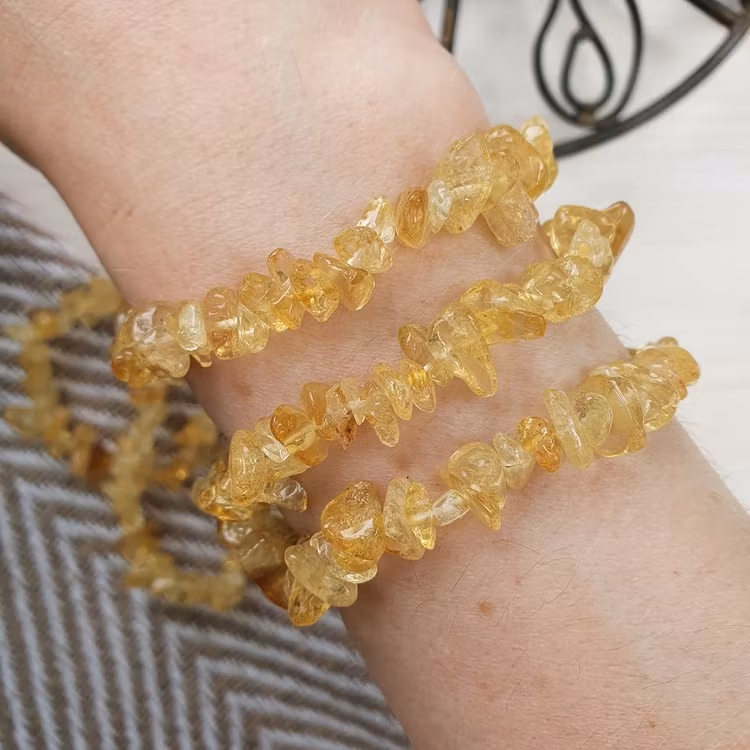 Armband av Citrin (upphettad ametist) 17 cm