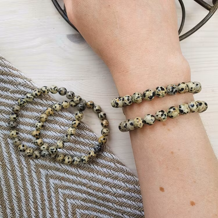 Armband Dalmatiner Jaspis 17 cm